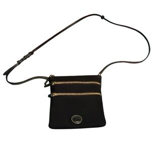 Dooney and Bourke Black Nylon North South Triple Zip Purse Bag